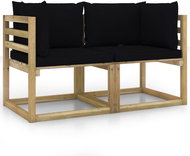 2místná rohová zahradní pohovka + podušky impregnovaná borovice, 3065144 - Zahradní pohovka