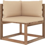 Zahradní rohová pohovka z palet s béžovými poduškami, 3067239 - Zahradní pohovka