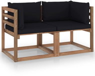 2místná zahradní pohovka z palet černé podušky borové dřevo, 3067279 - Zahradní pohovka