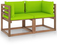 2místná zahradní pohovka z palet světle zelené podušky borovice, 3067283 - Zahradní pohovka