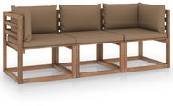 Zahradní 3místná paletová pohovka s taupe poduškami borovice , 3067292 - Zahradní pohovka