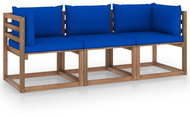 3místná zahradní pohovka z palet modré podušky borovice, 3067294 - Zahradní pohovka