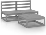 3dílná zahradní sedací souprava šedá masivní borovice , 3075236 - Zahradní pohovka