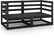 2místná zahradní pohovka černá masivní borovice , 3075248 - Zahradní pohovka