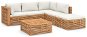 6dílná zahradní sedací souprava krémové podušky masivní teak, 3087104 - Zahradní nábytek