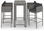 5dílný zahradní barový set s poduškami polyratan šedý, 3094785 - Zahradní nábytek