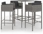 5dílný zahradní barový set s poduškami polyratan šedý, 3094791 - Zahradní nábytek