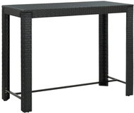 Zahradní barový stůl černý 140,5 × 60,5 × 110,5 cm polyratan, 45877 - Zahradní stůl