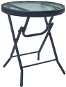 Bistro stolík čierny 40 × 46 cm oceľ a sklo, 47926 - Záhradný stôl