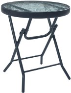 Bistro stolík čierny 40 × 46 cm oceľ a sklo, 47926 - Záhradný stôl