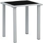 Záhradný stolík čierny a strieborný 41 × 41 × 45 cm oceľ a sklo, 310541 - Záhradný stôl