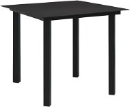 Zahradní jídelní stůl černý 80 × 80 × 74 cm ocel a sklo, 312161 - Zahradní stůl