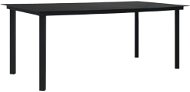 Záhradný jedálenský stôl čierny 190 × 90 × 74 cm oceľ a sklo, 312163 - Záhradný stôl