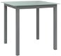 Zahradní stůl světle šedý 80 × 80 × 74 cm hliník a sklo, 312203 - Zahradní stůl
