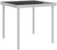 Záhradný jedálenský stôl svetlosivý 80 × 80 × 72 cm sklo a oceľ, 313085 - Záhradný stôl