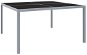 Záhradný stôl 130 × 130 × 72 cm sivý oceľ a sklo, 313086 - Záhradný stôl