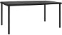Záhradný stôl so sklenenou doskou čierny 150 × 90 × 74 cm oceľ, 313094 - Záhradný stôl