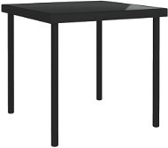 Zahradní jídelní stůl černý 80 × 80 × 72 cm sklo a ocel, 313098 - Zahradní stůl