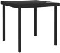 Záhradný jedálenský stôl čierny 80 × 80 × 72 cm sklo a oceľ, 313098 - Záhradný stôl