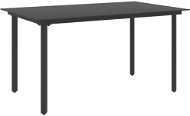 Záhradný jedálenský stôl čierny 150 × 80 × 74 cm oceľ a sklo, 313110 - Záhradný stôl