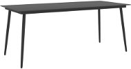 Záhradný jedálenský stôl čierny 190 × 90 × 74 cm oceľ a sklo, 313116 - Záhradný stôl