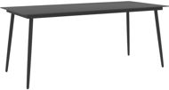 Zahradní jídelní stůl černý 190 × 90 × 74 cm ocel a sklo, 313116 - Zahradní stůl