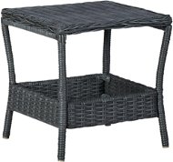 Zahradní stůl tmavě šedý 45 × 45 × 46,5 cm polyratan, 313306 - Zahradní stůl