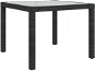 Záhradný stôl 90 × 90 × 75 cm tvrdené sklo a polyratan čierny, 316698 - Záhradný stôl