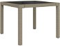 Záhradný stôl Záhradný stôl 90 × 90 × 75 cm tvrdené sklo a polyratan béžový, 316703 - Zahradní stůl