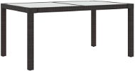 Záhradný stôl 150 × 90 × 75 cm tvrdené sklo a polyratan hnedý, 316704 - Záhradný stôl
