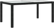 Záhradný stôl 150 × 90 × 75 cm tvrdené sklo a polyratan čierny, 316705 - Záhradný stôl