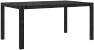 Záhradný stôl 150 × 90 × 75 cm tvrdené sklo a polyratan čierny, 316706 - Záhradný stôl