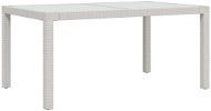 Záhradný stôl 150 × 90 × 75 cm tvrdené sklo a polyratan biely, 316709 - Záhradný stôl