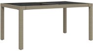Záhradný stôl 150 × 90 × 75 cm tvrdené sklo a polyratan béžový, 316710 - Záhradný stôl