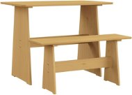 Jídelní stůl s lavicí medově hnědý masivní borové dřevo, 327250 - Zahradní stůl
