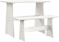 Jídelní stůl s lavicí bílý masivní borové dřevo, 327251 - Zahradní stůl