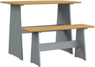 Jídelní stůl s lavicí medově hnědý a šedý masivní borové dřevo, 327252 - Zahradní stůl