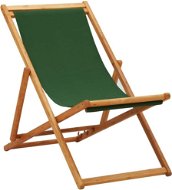 Skládací plážové křeslo eukalyptové dřevo a textil zelené, 310315 - Zahradní křeslo