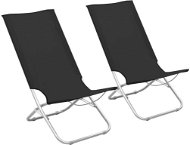 Skladacie plážové stoličky 2 ks textil čierne, 310375 - Kempingové kreslo