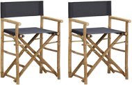 Záhradná stolička Skladacie režisérske kreslá 2 ks tmavosivé bambus a textil, 313029 - Zahradní židle