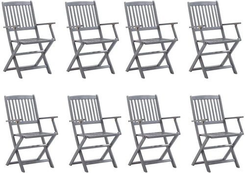 Skládací zahradní židle 8 ks masivní akácie, 3078261 - Zahradní židle - Main image