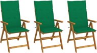 Skládací zahradní židle s poduškami 3 ks masivní akácie, 3064094 - Zahradní židle