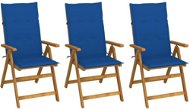 Skládací zahradní židle s poduškami 3 ks masivní akáciové dřevo, 3064099 - Zahradní židle