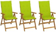 Skládací zahradní židle s poduškami 3 ks masivní akáciové dřevo, 3064100 - Zahradní židle