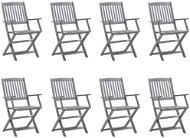 Skládací zahradní židle s poduškami 8 ks masivní akácie, 3078276 - Záhradná stolička