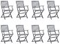Skládací zahradní židle s poduškami 8 ks masivní akácie, 3078276 - Zahradní židle