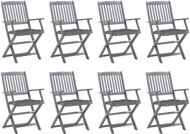 Skládací zahradní židle s poduškami 8 ks masivní akácie, 3078278 - Záhradná stolička