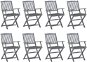 Skládací zahradní židle s poduškami 8 ks masivní akácie, 3078278 - Zahradní židle