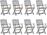 Skládací zahradní židle s poduškami 8 ks masivní akácie, 3078280 - Záhradná stolička