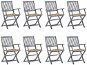 Skládací zahradní židle s poduškami 8 ks masivní akácie, 3078280 - Zahradní židle